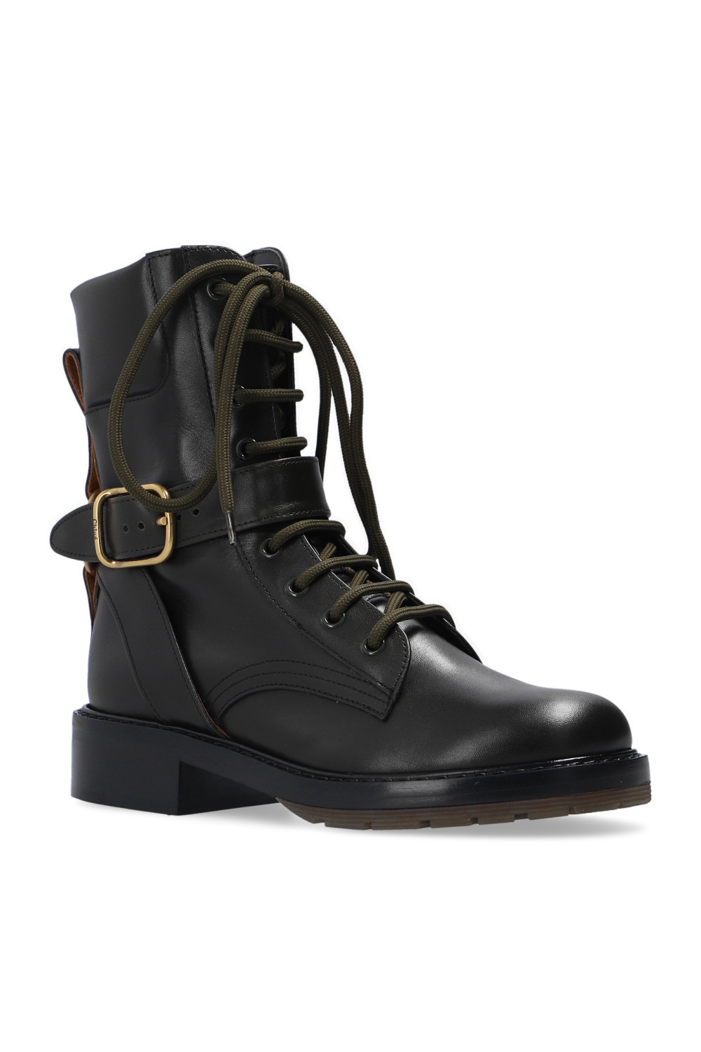 chloe diane buckle combat boot